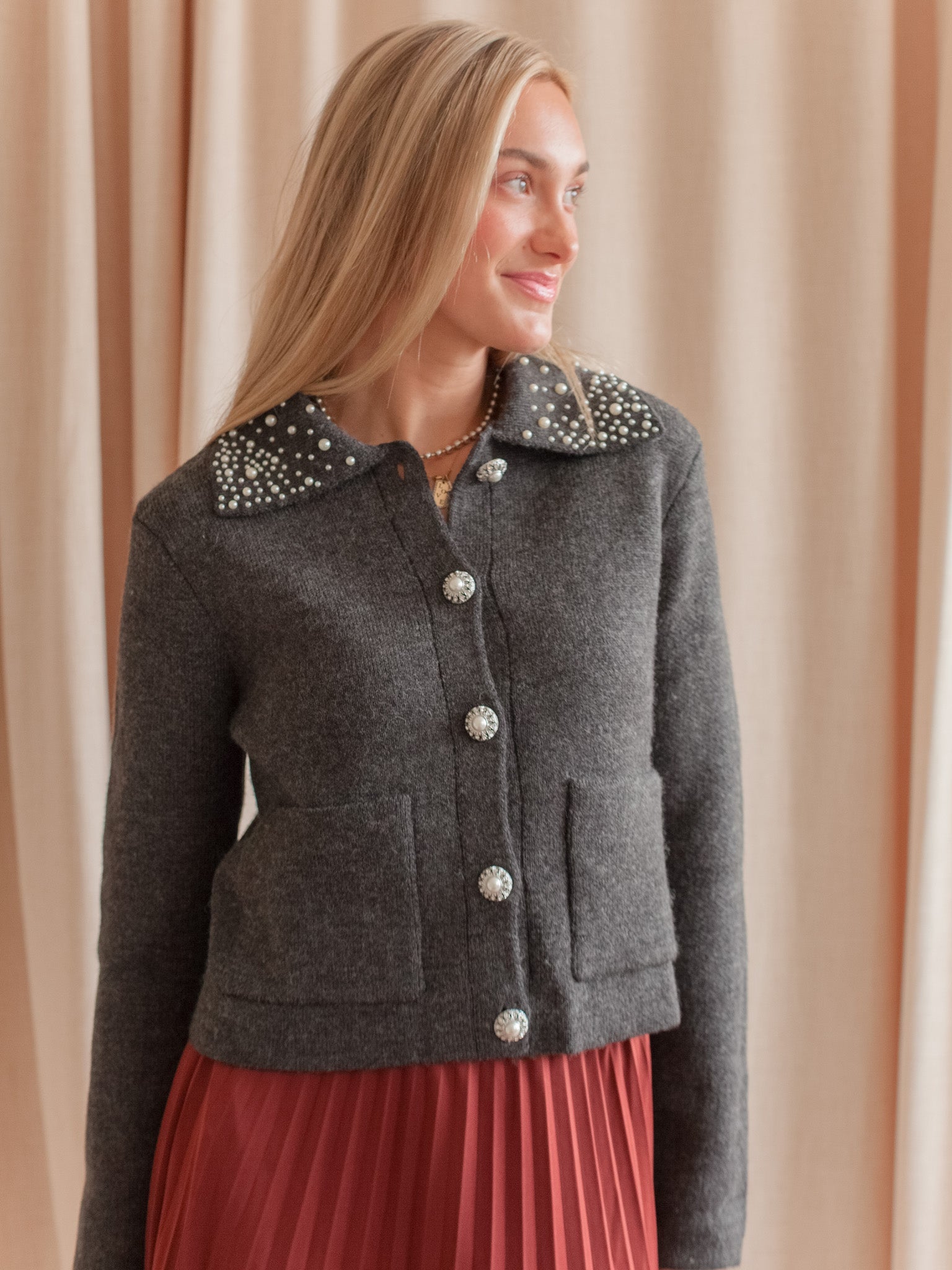 Ingrid Pearl Cardigan