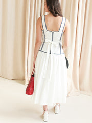 Adeline RicRac Midi Dress - Navy