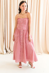 Emery Gingham Midi Dress - Red