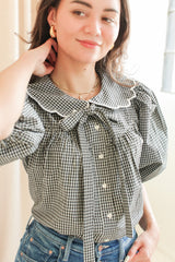 Katherine Scalloped Blouse - Black