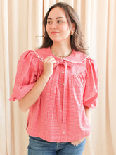 Katherine Scalloped Blouse - Red