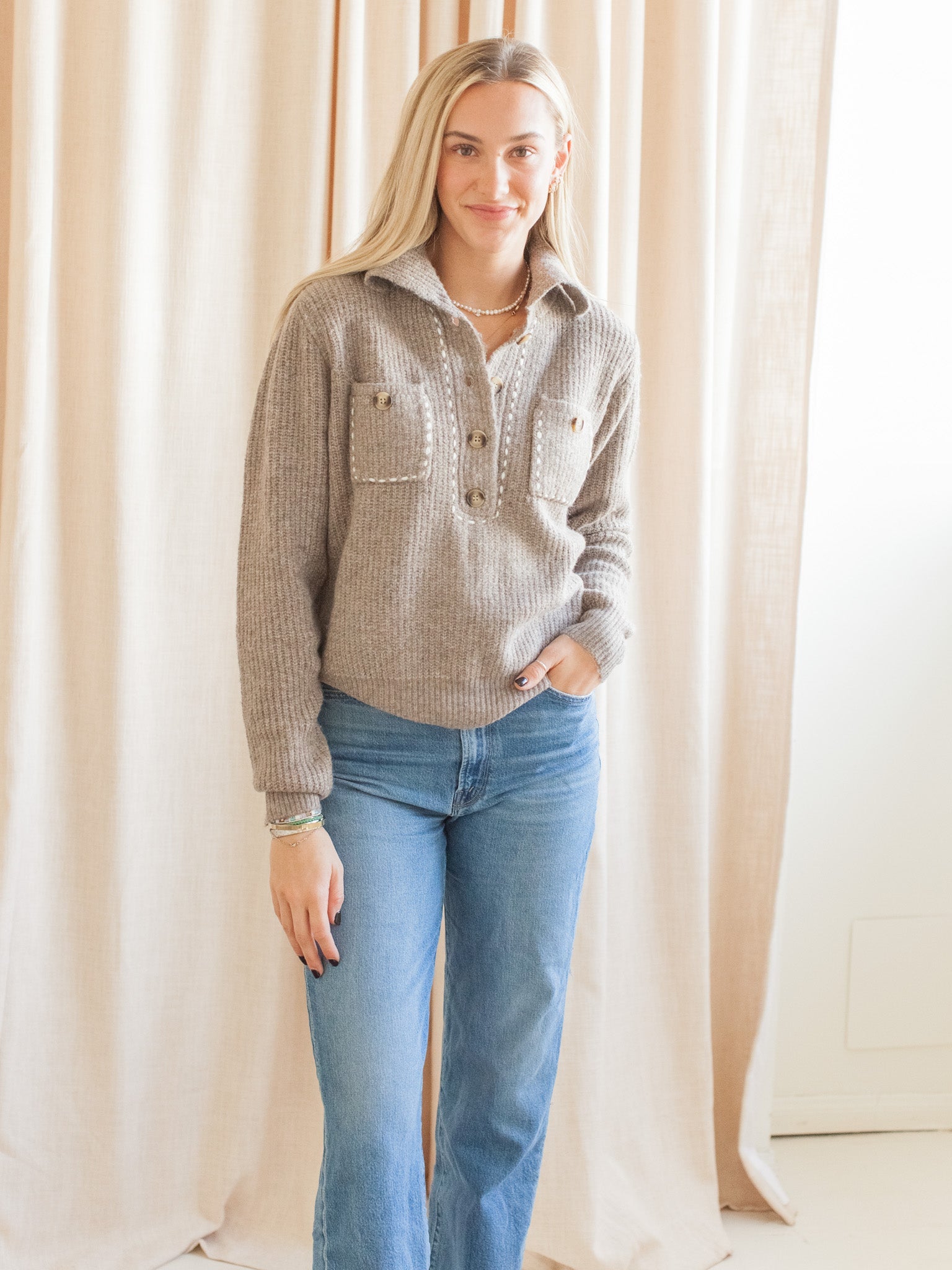 Tori Button Pullover