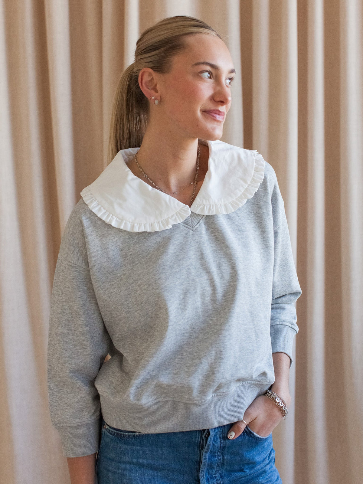 Peter Pan Sweatshirt- Grey