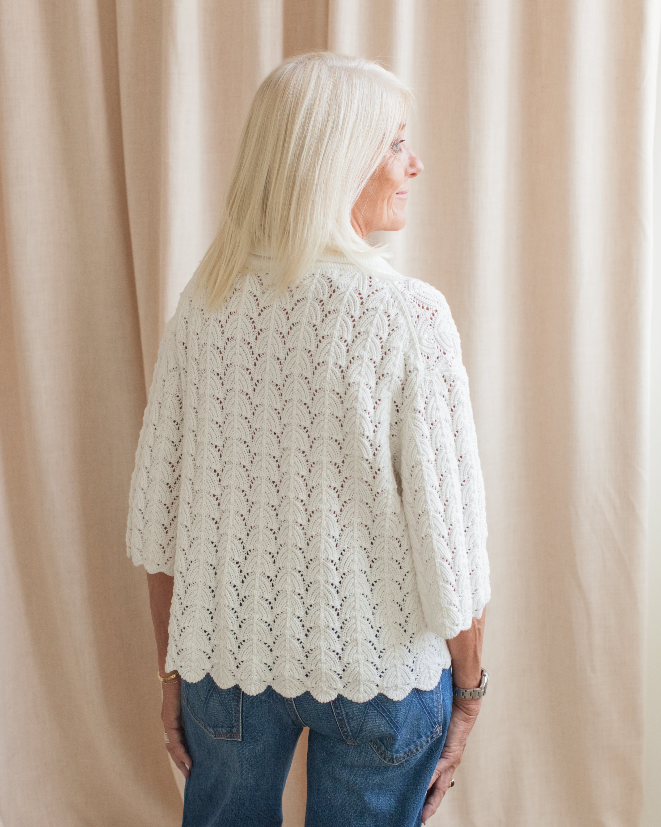 Esther Crocheted Cardigan- Ivory