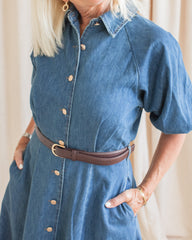 Lena Denim Belted Dress