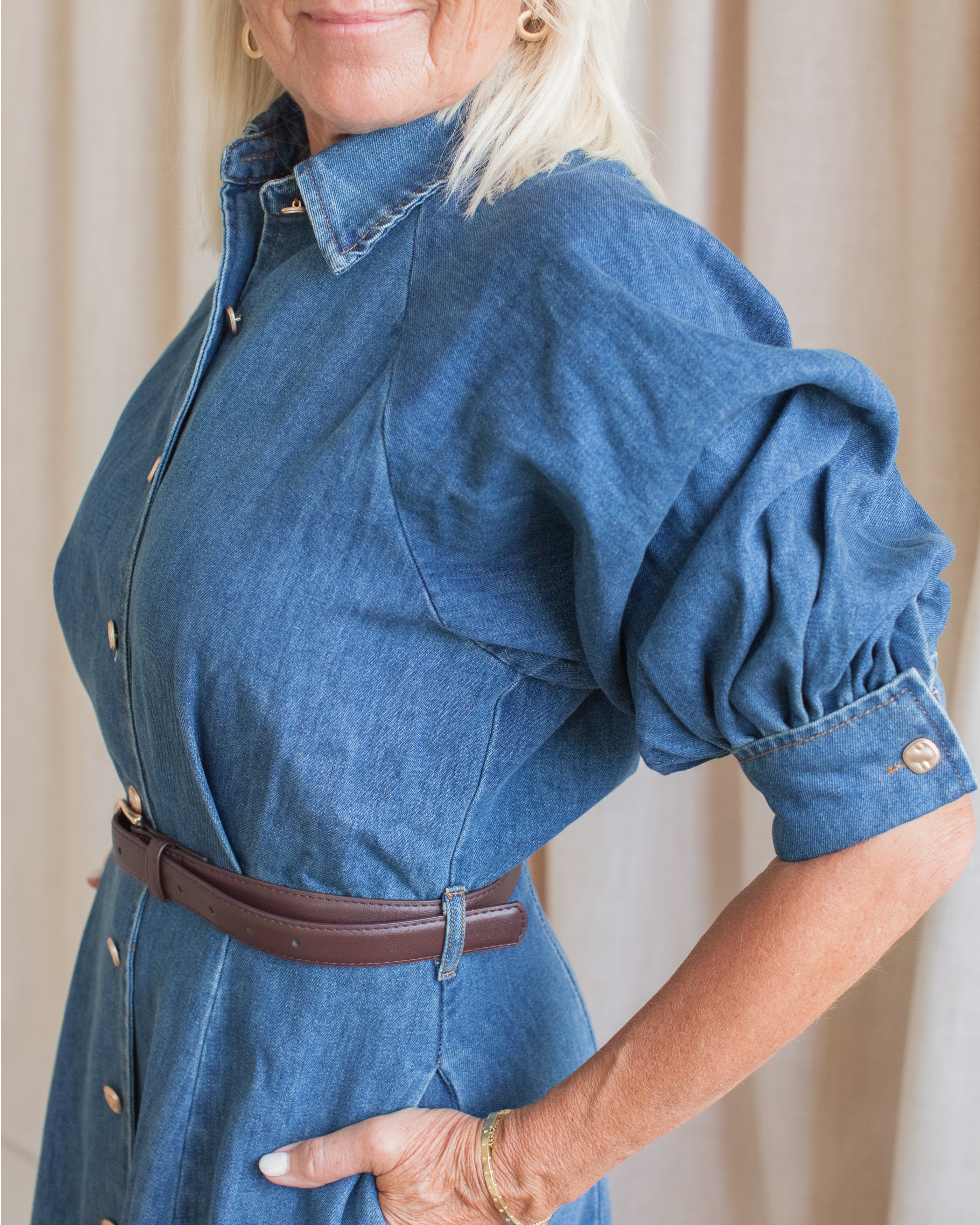 Lena Denim Belted Dress