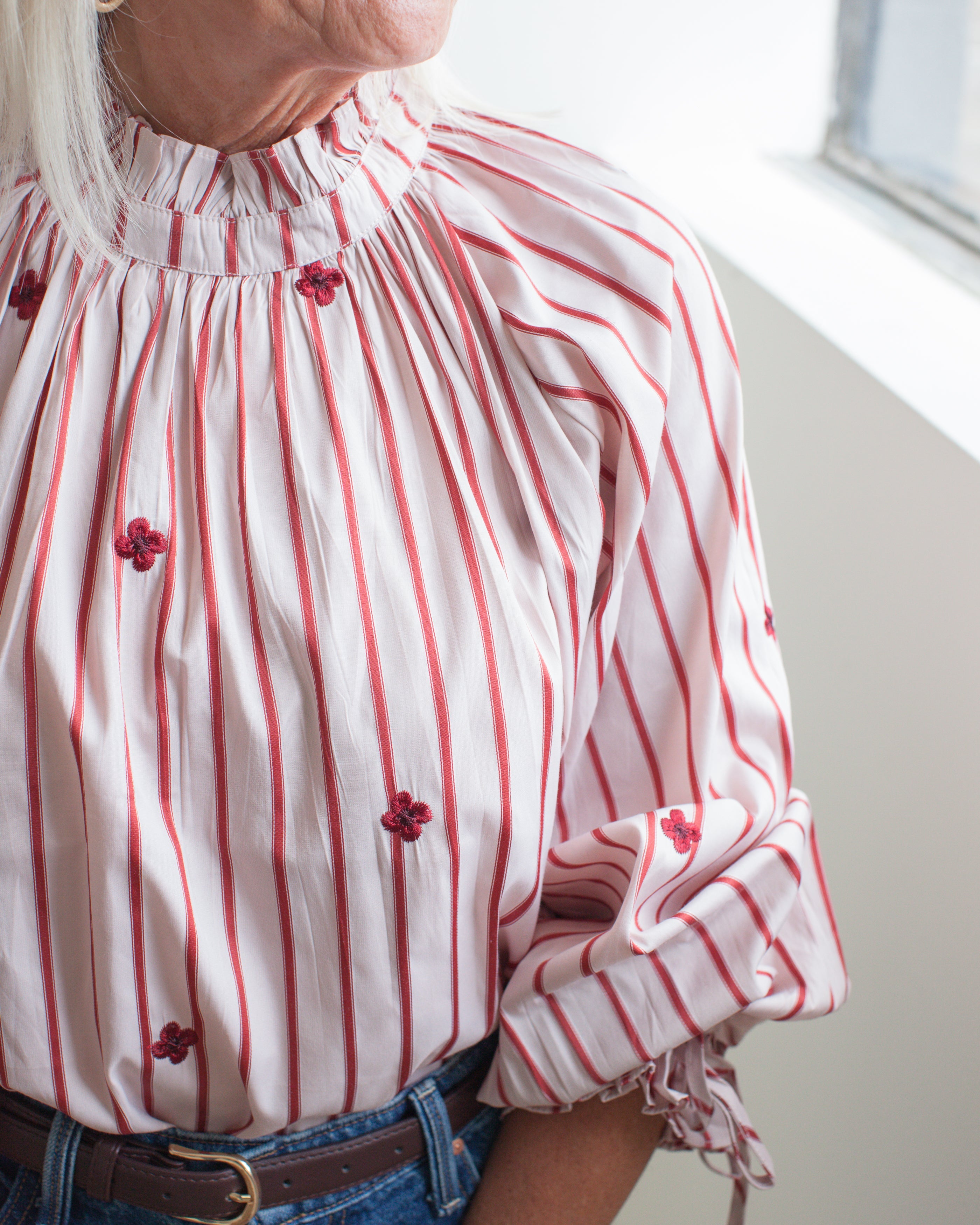 Sadie Stripe Blouse - Pink