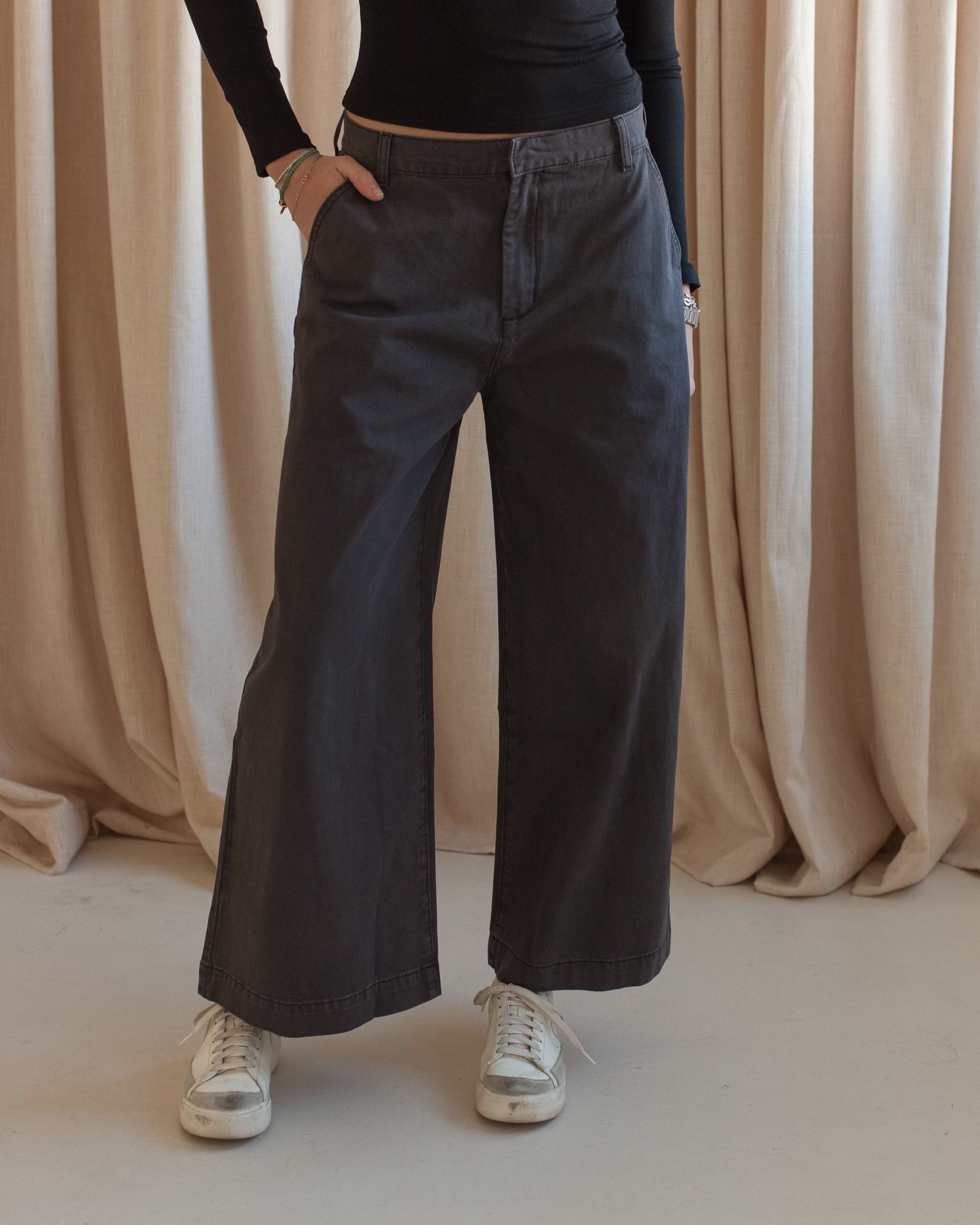 Taylor Wide Leg Pant - Charcoal