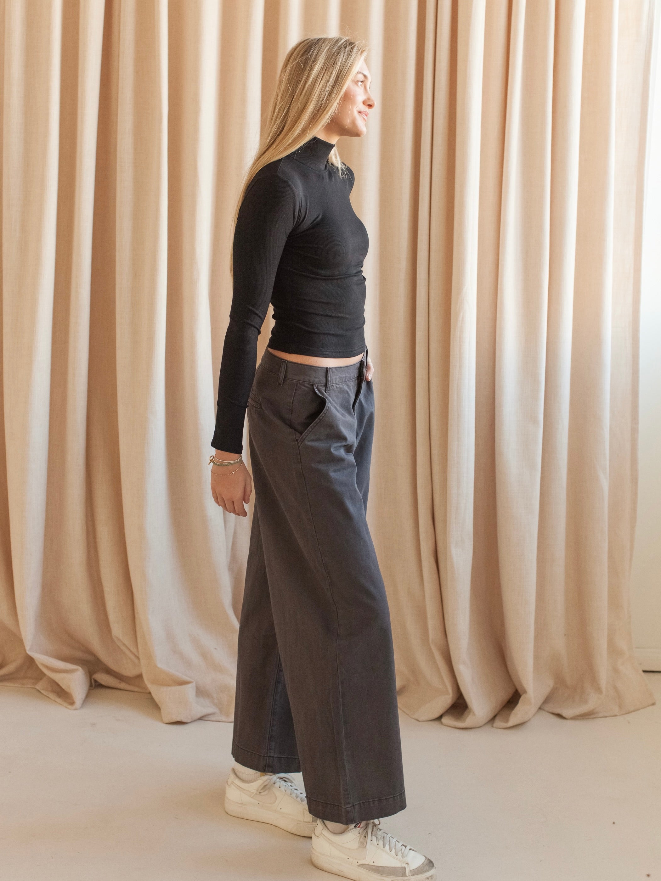 Taylor Wide Leg Pant - Charcoal