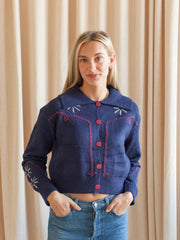 Maddie Western Cardigan - Navy