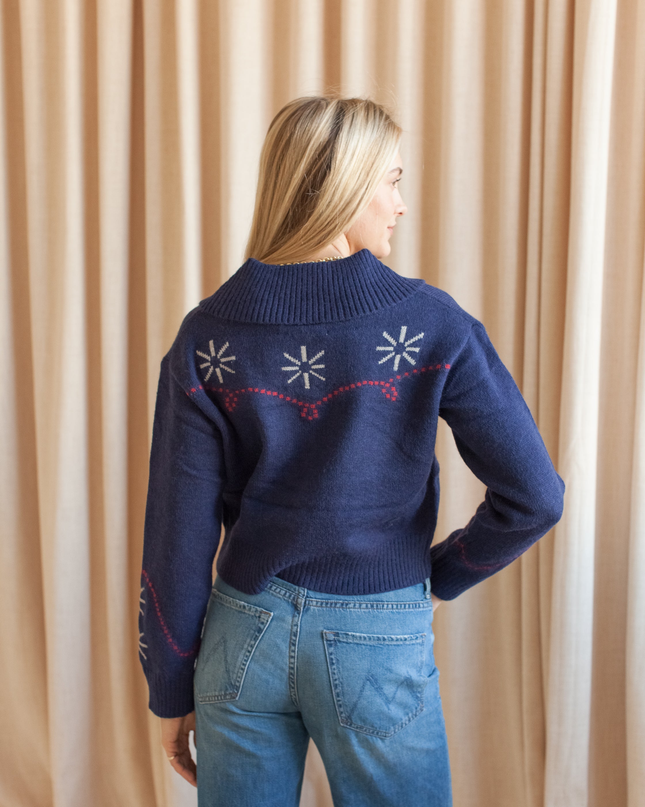 Maddie Western Cardigan - Navy