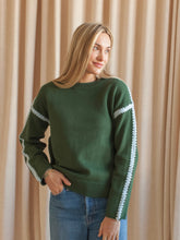 Joe Contrast Sweater- Moss