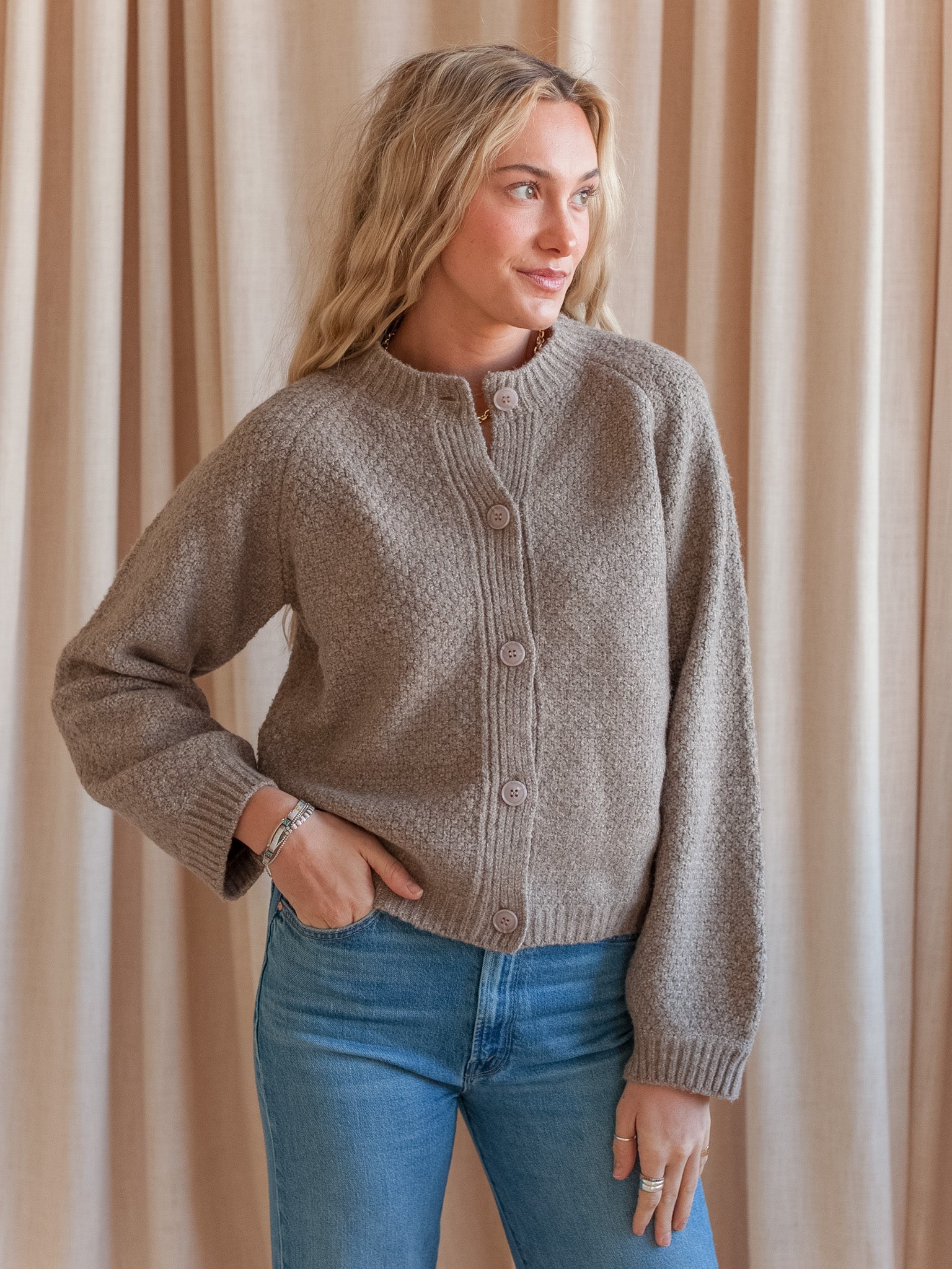 June Waffle Cardigan