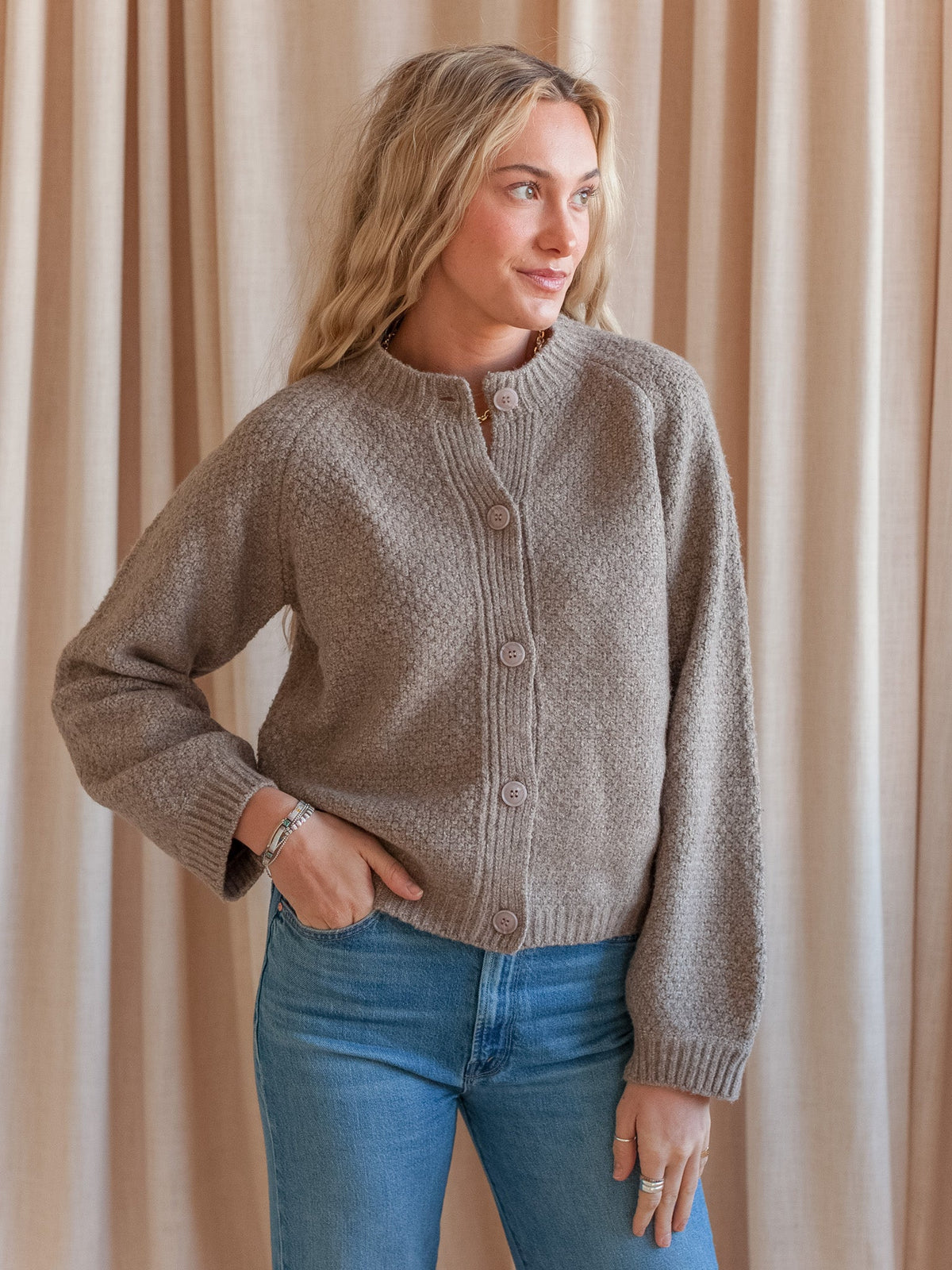 June Waffle Cardigan