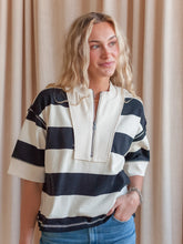 Rugby Striped Half-Zip Top