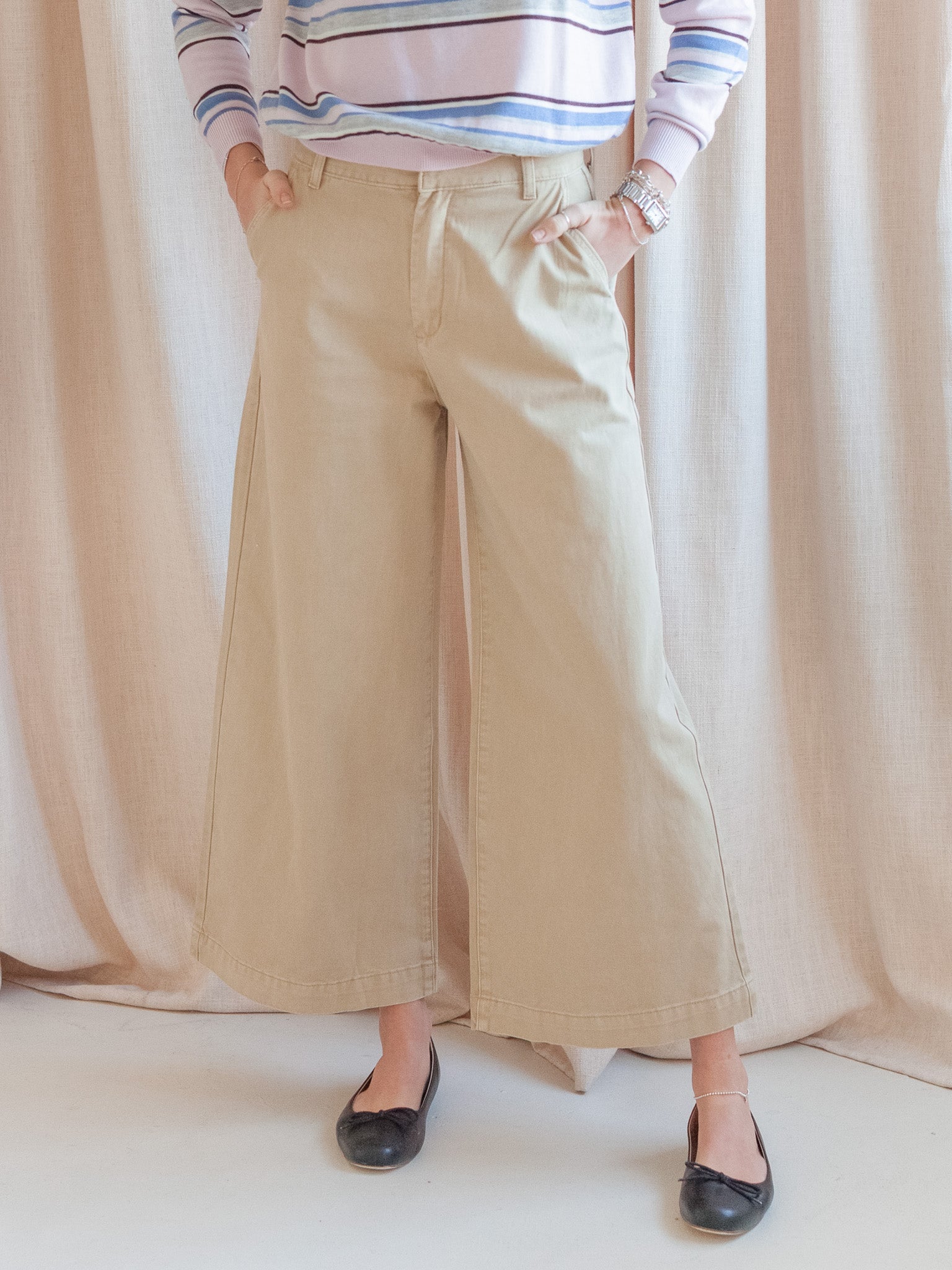 Taylor Wide Leg Pant - Biege