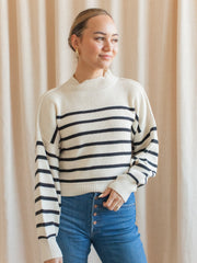 Julian Stripe Sweater - Ivory