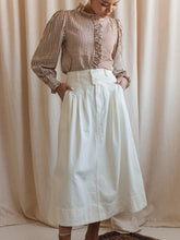 Ivory Pleated Midi Skirt