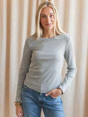 Stevie Striped Tee - Grey
