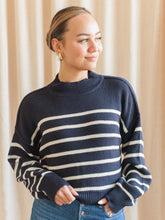 Julian Stripe Sweater - Navy