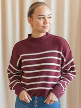 Julian Stripe Sweater - Oxblood