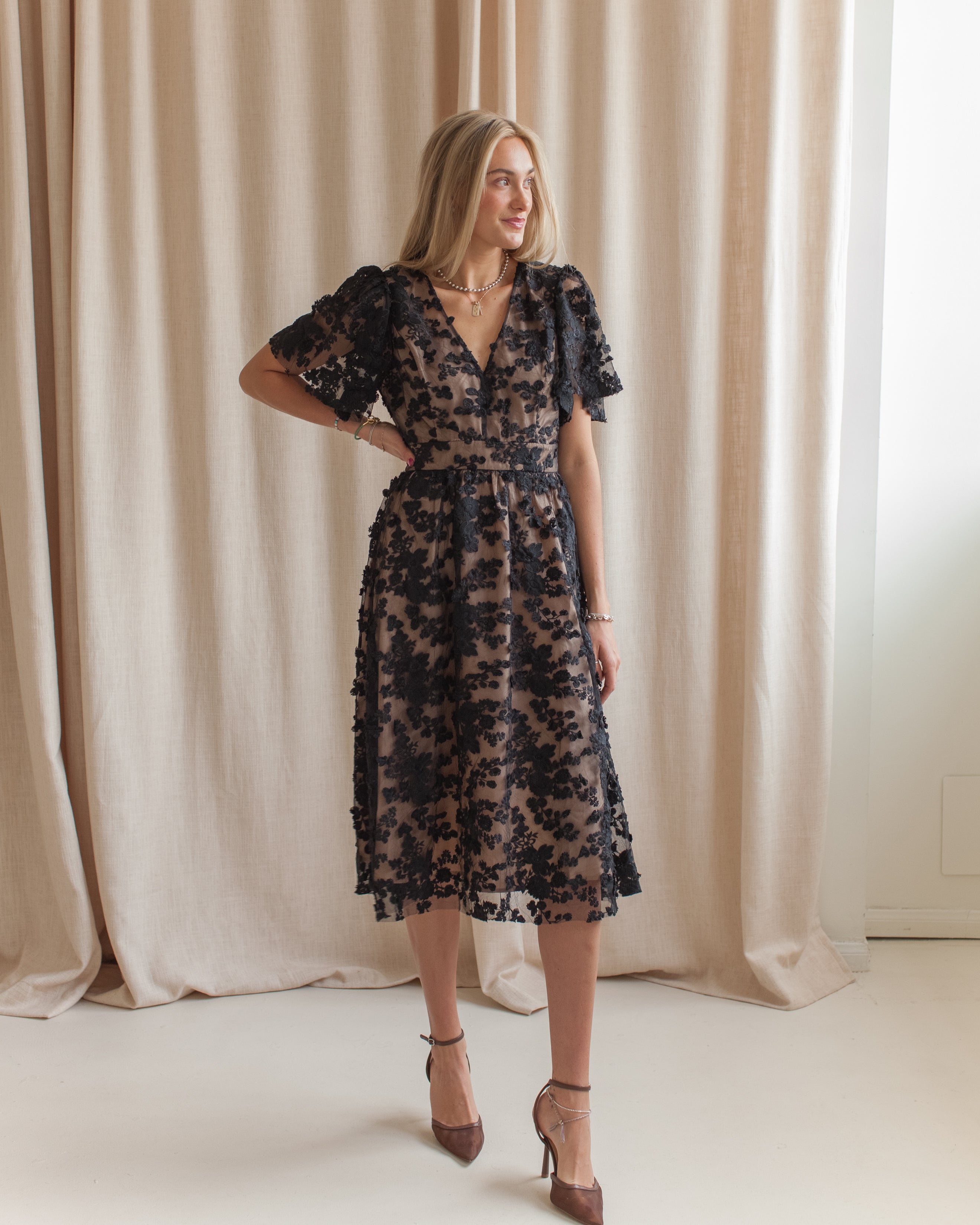 Sophia Lace Midi Dress