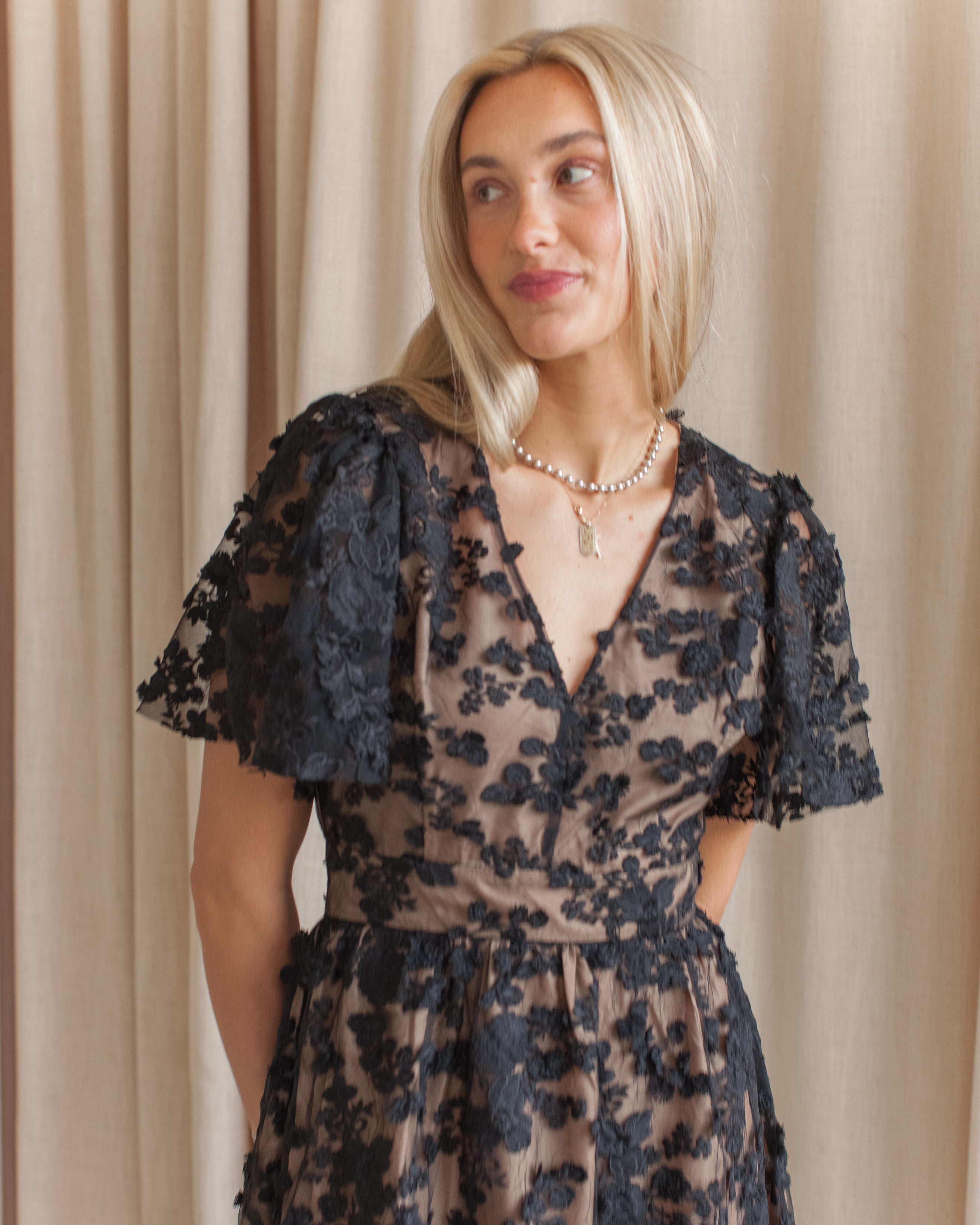 Sophia Lace Midi Dress