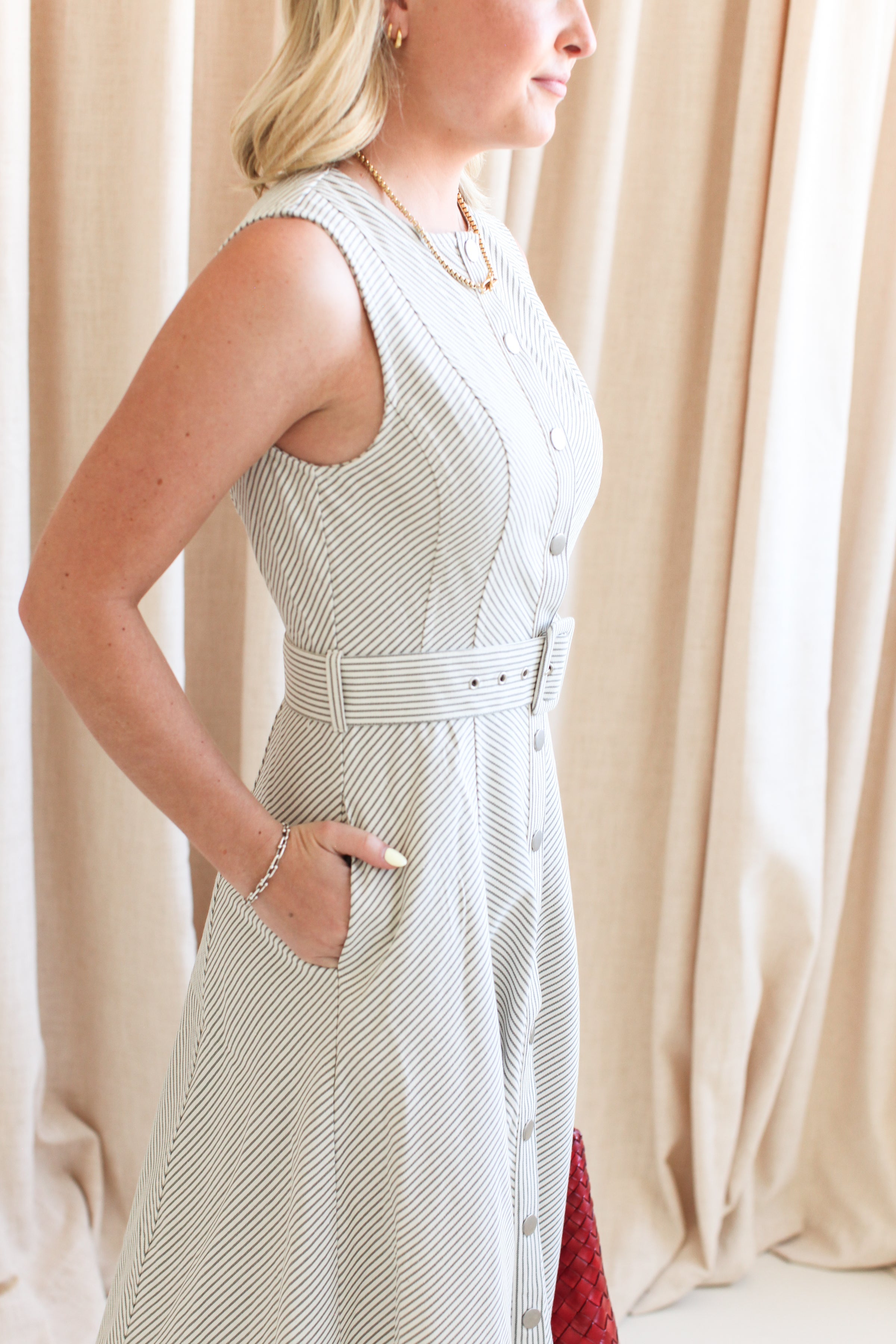 Valerie Striped Midi Dress