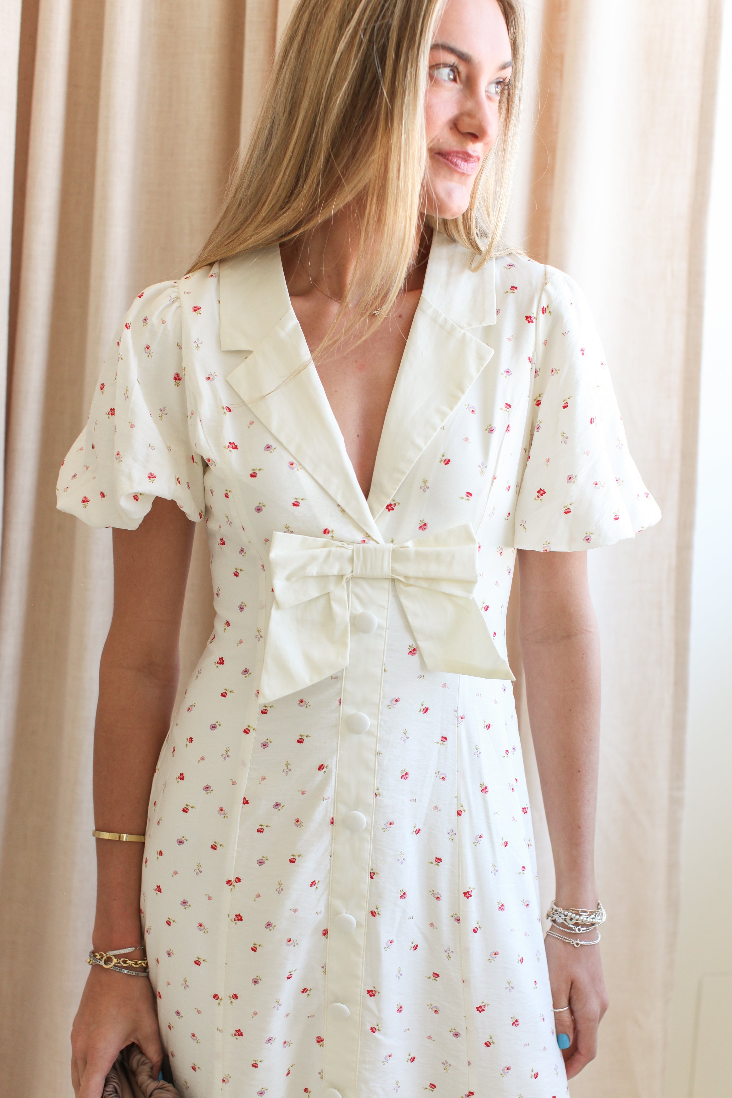 Daphne Bow Midi Dress