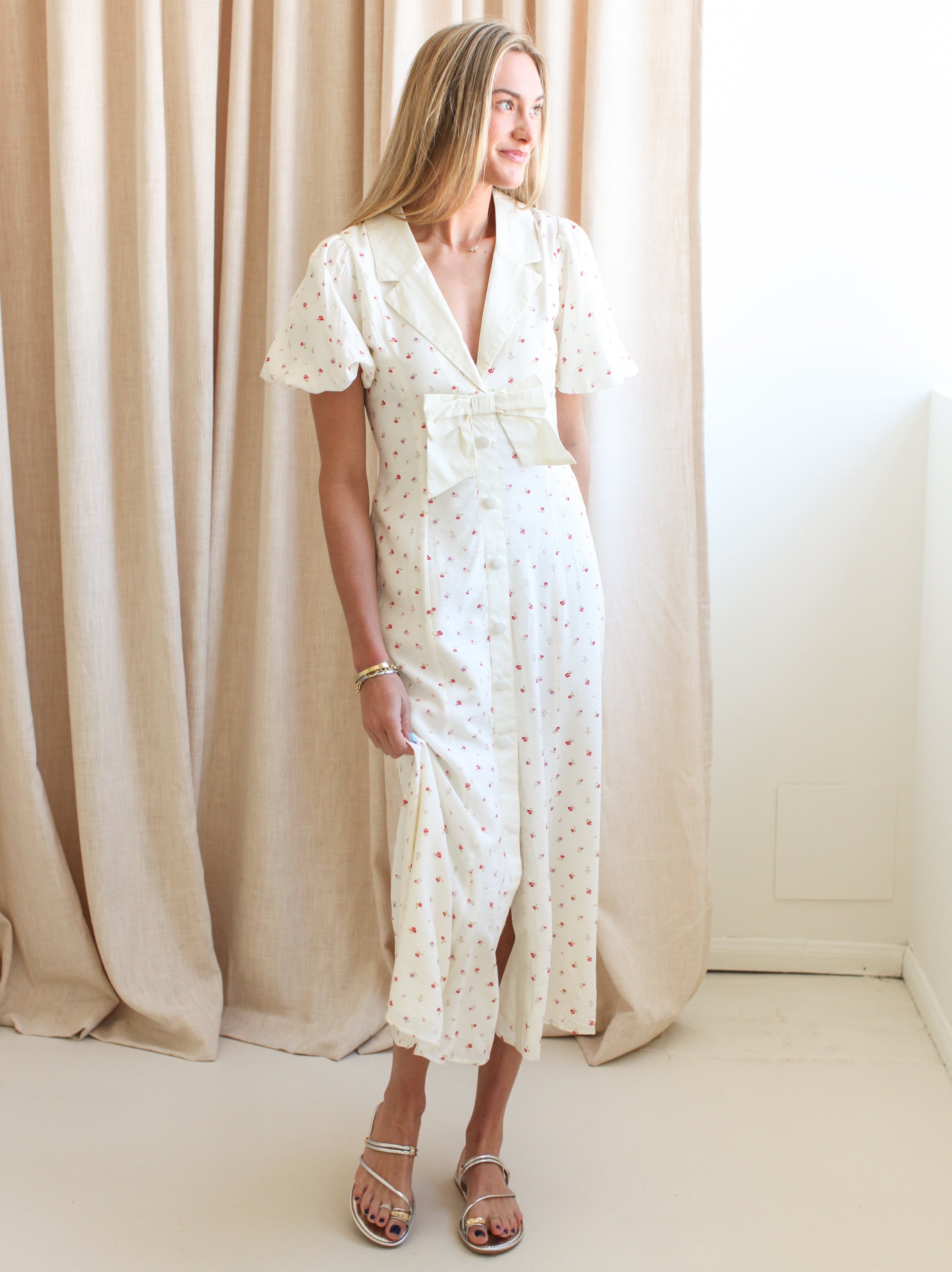 Daphne Bow Midi Dress