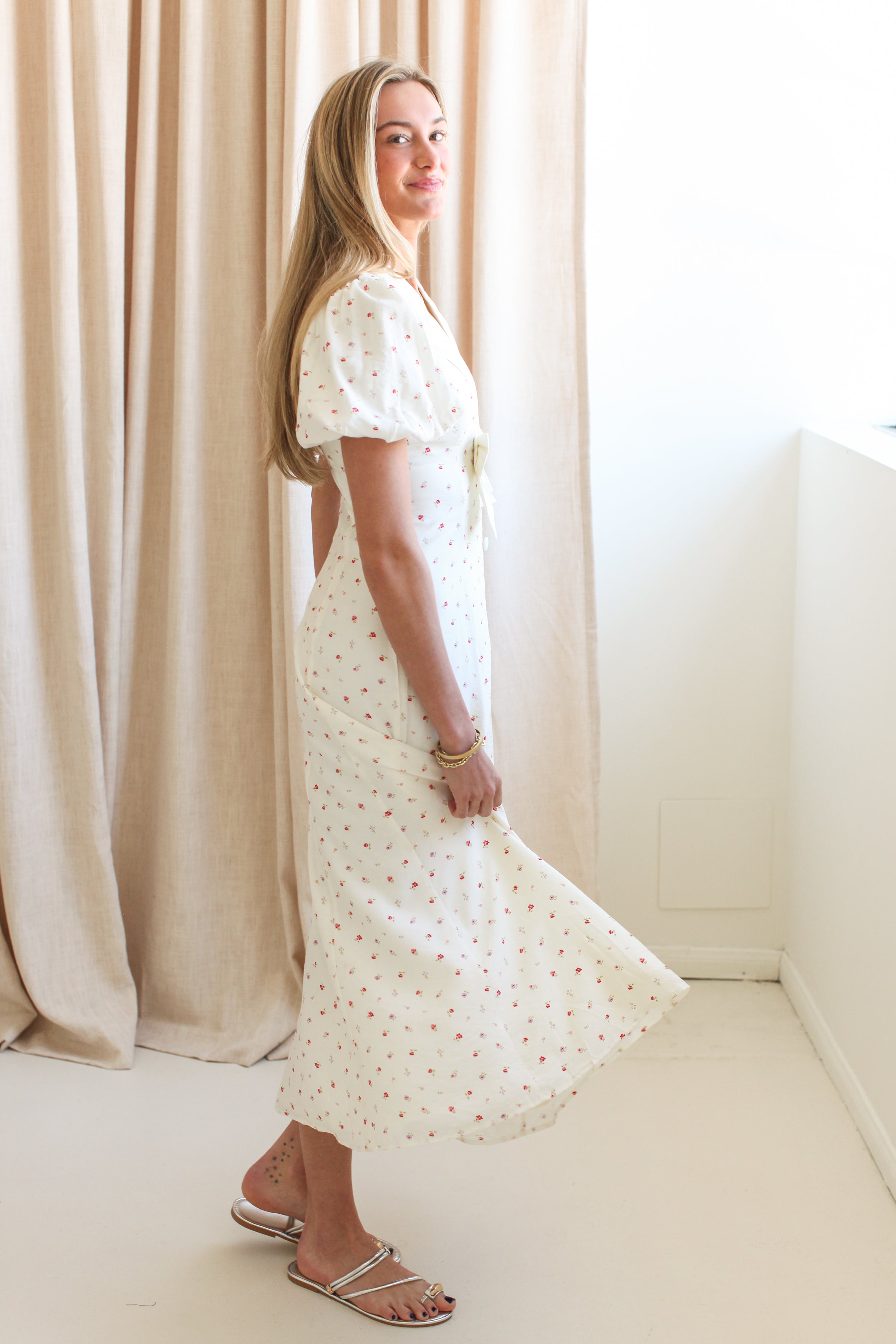 Daphne Bow Midi Dress