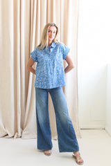 Paisley Cornflower Blouse