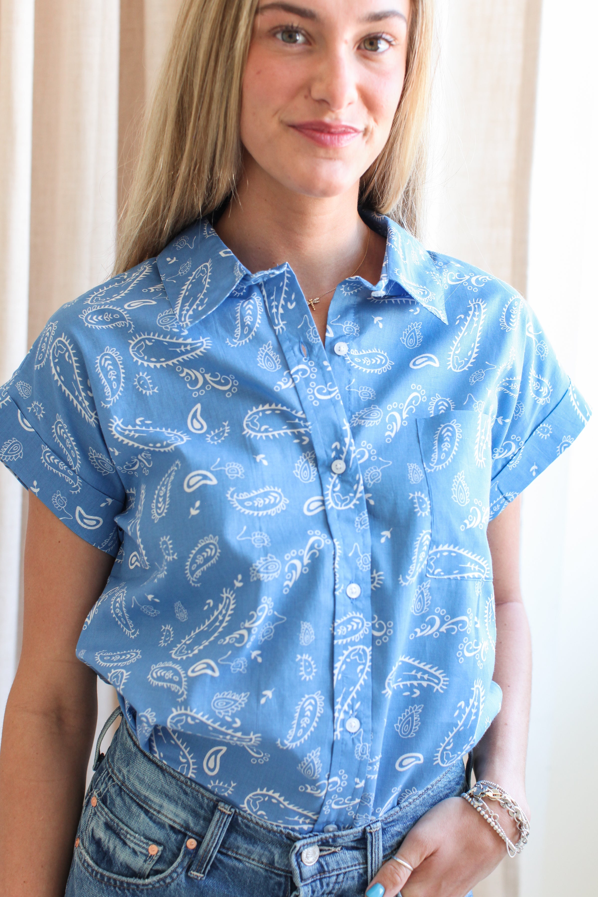 Paisley Cornflower Blouse