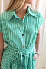 Kelly Green Stripe Dress