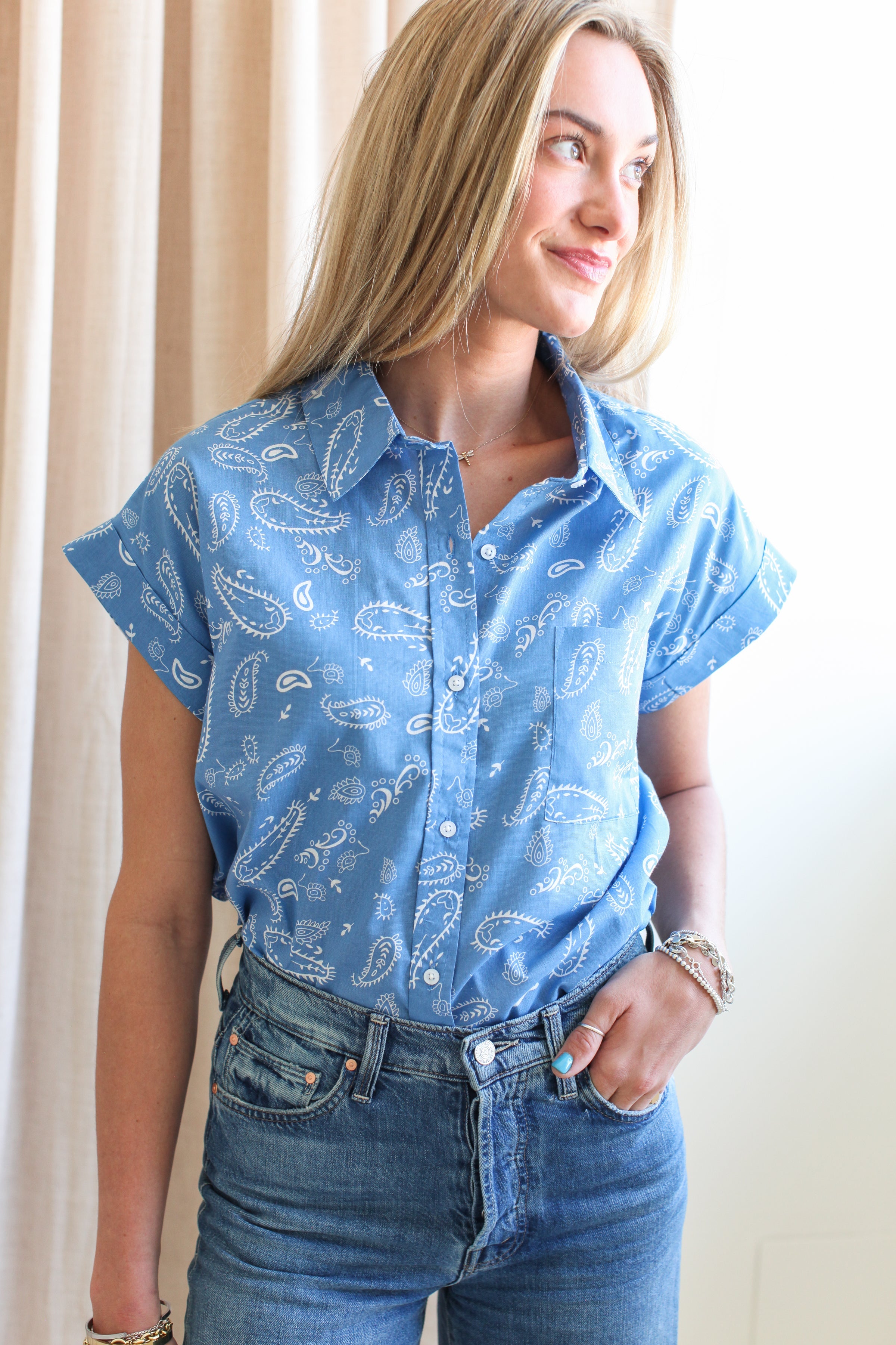 Paisley Cornflower Blouse