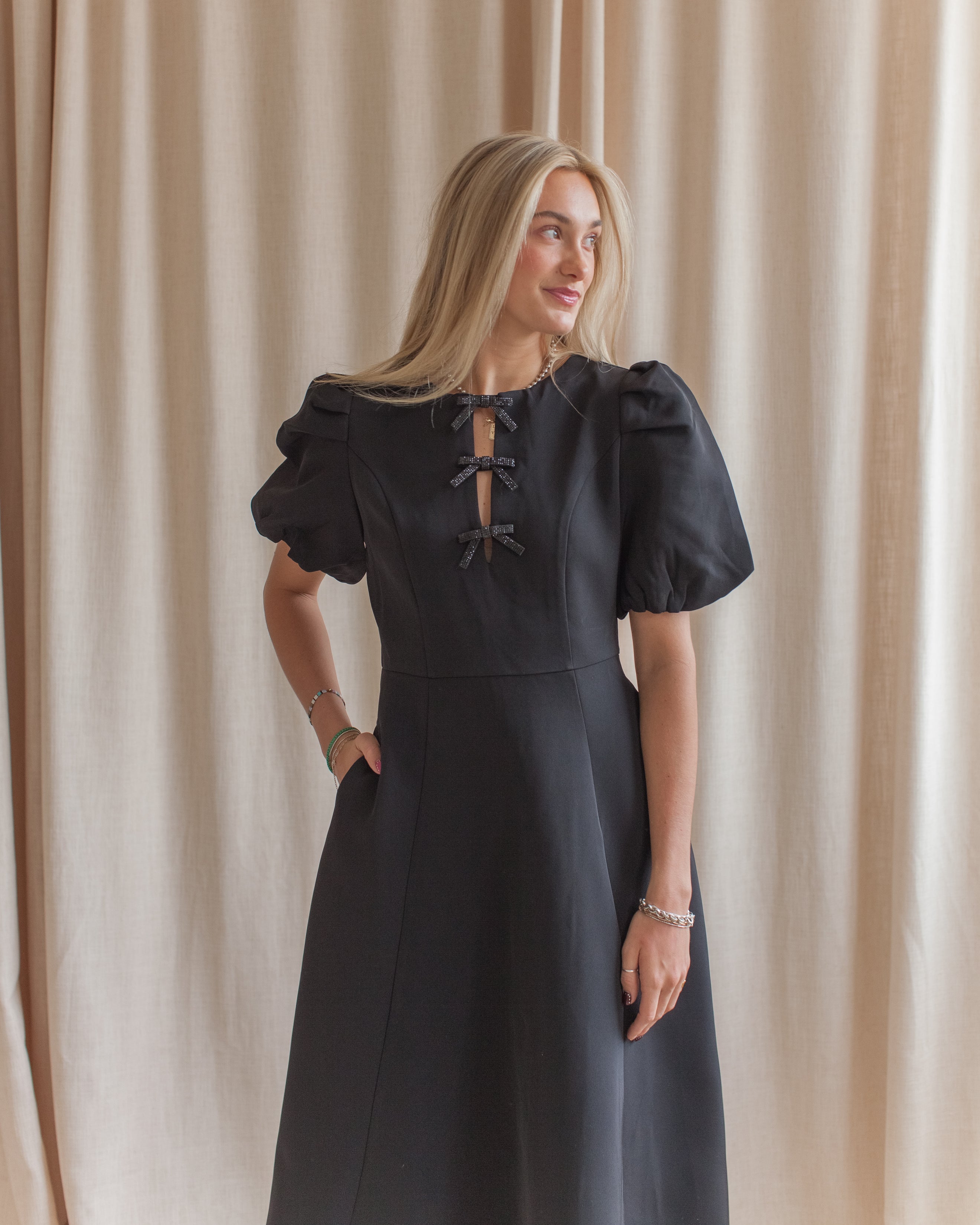 Margaret Bow Midi Dress