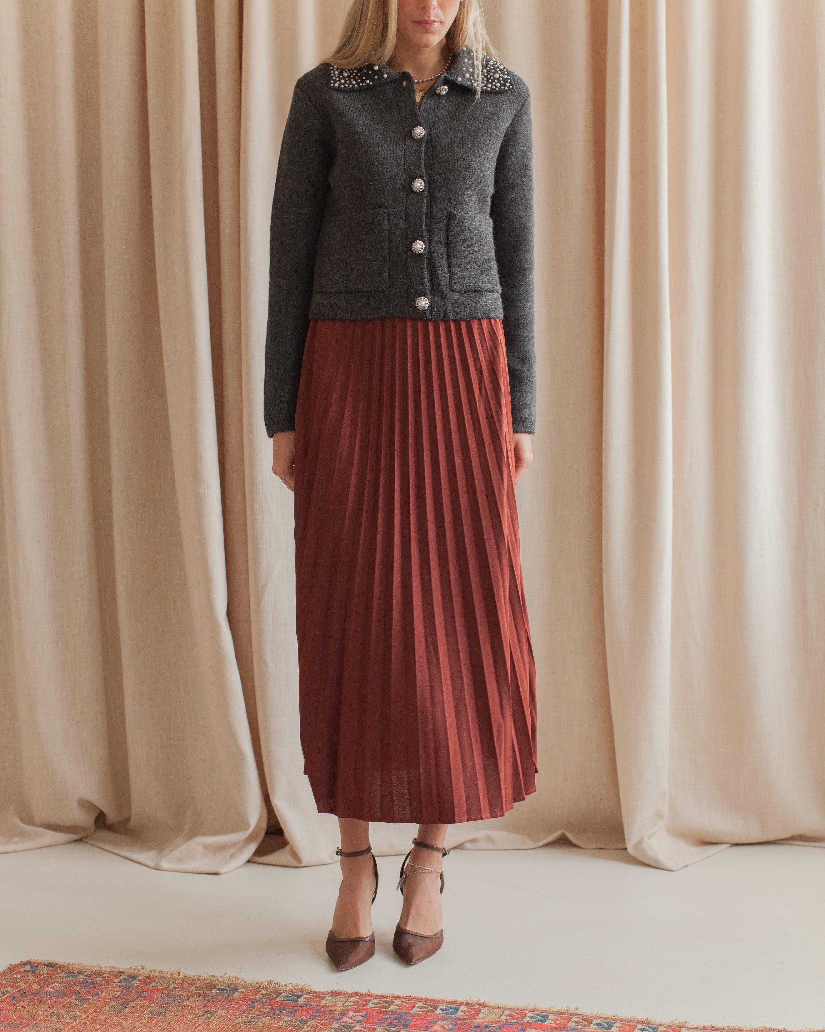 Aggie Pleated Maxi Skirt