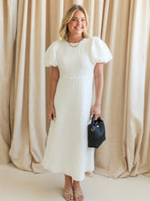 Ella Jacquard Midi Dress- White