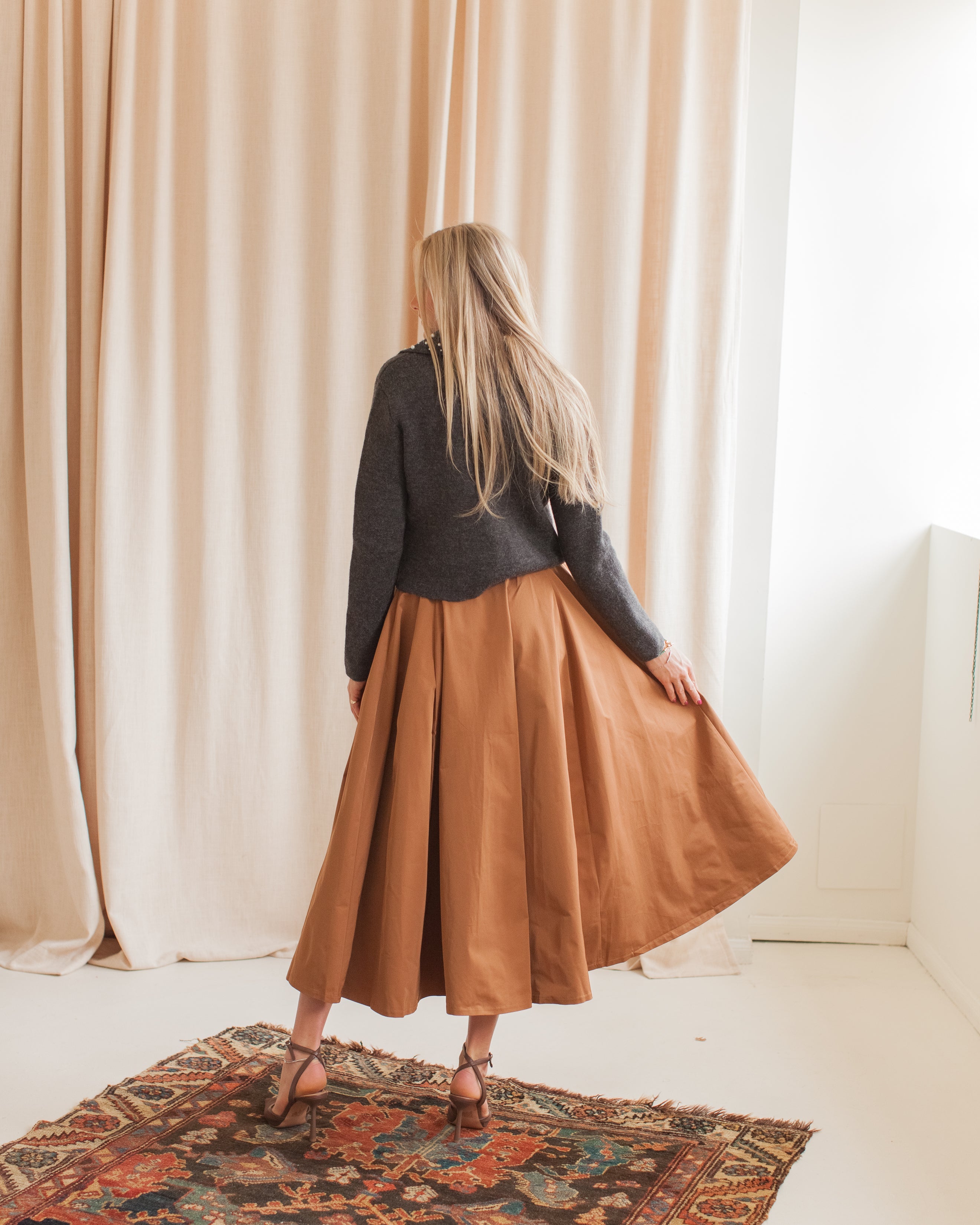 Madison Midi Skirt - Camel