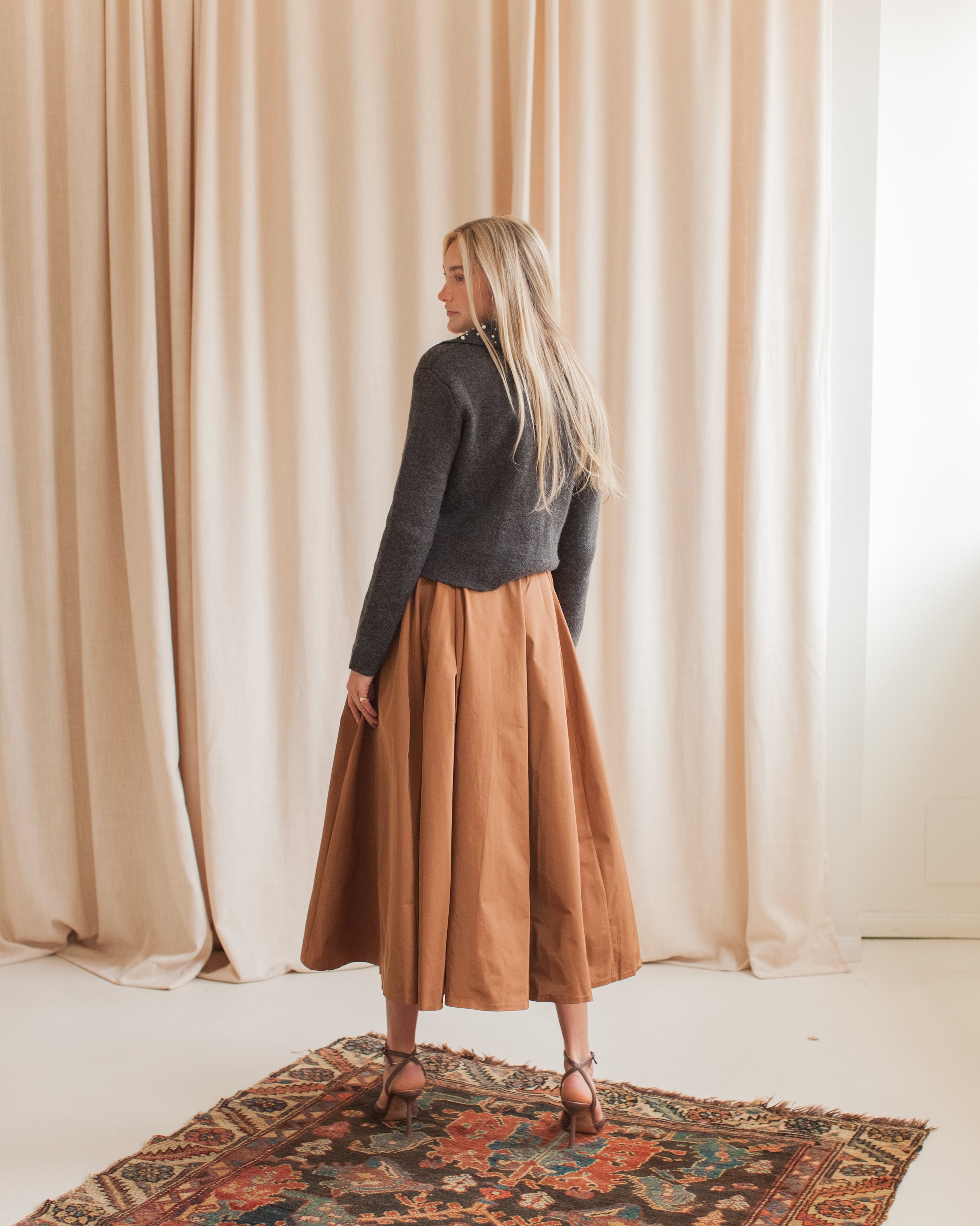 Madison Midi Skirt - Camel