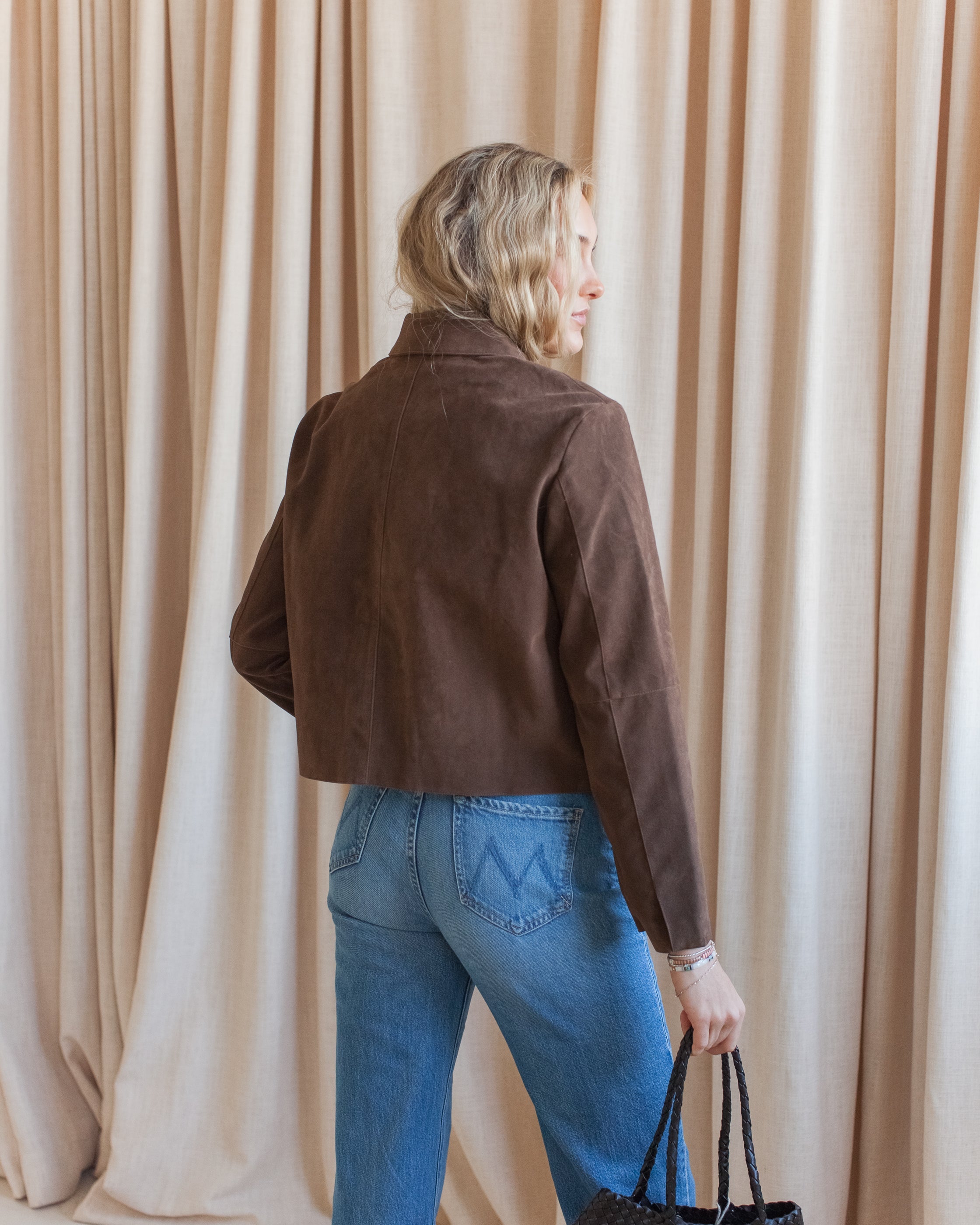 Hudson Faux Suede Jacket -Cocoa