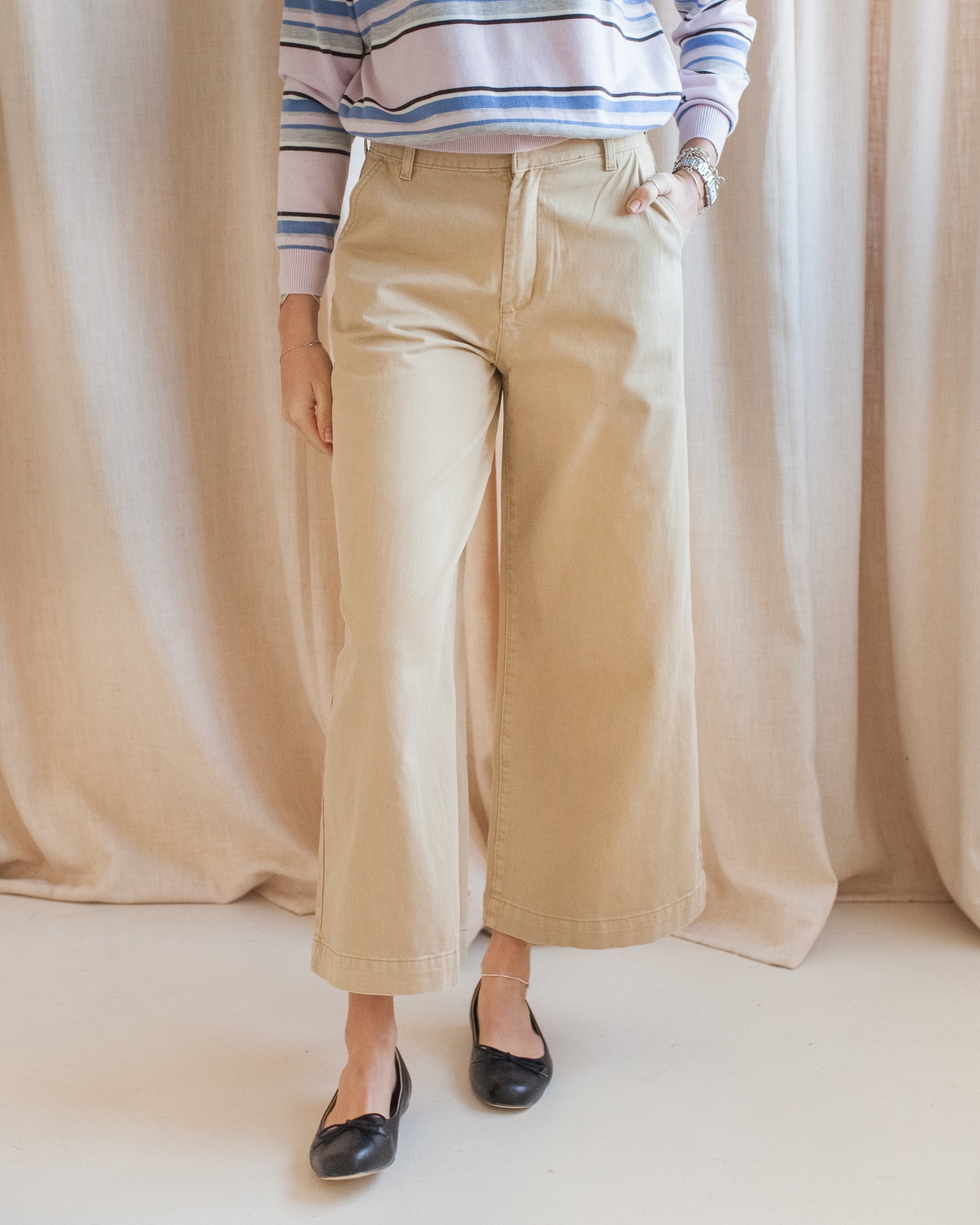 Taylor Wide Leg Pant - Biege