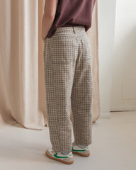 Checked Barrel Pants