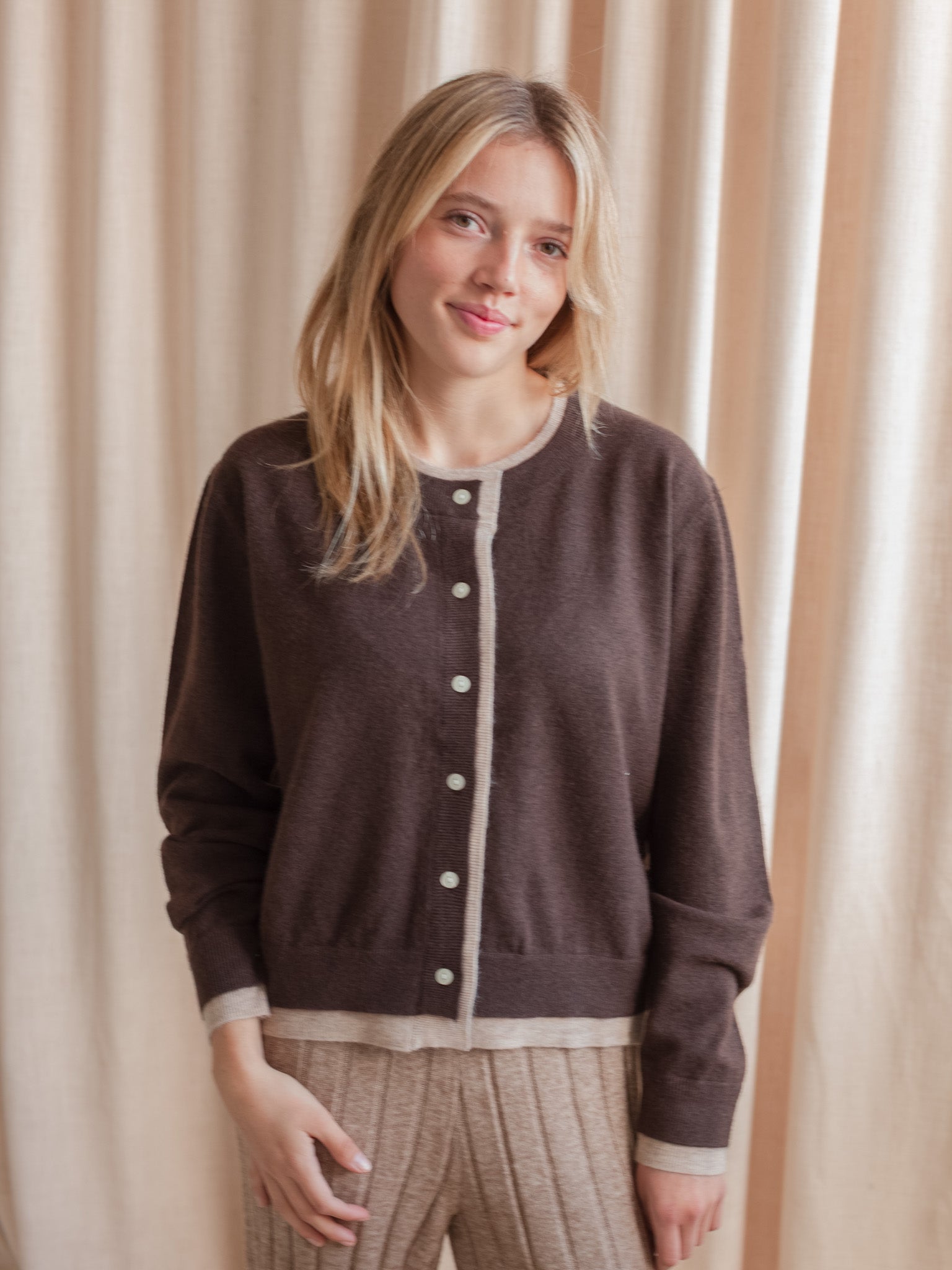 Autumn Contrast Cardigan