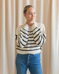 Julian Stripe Sweater - Ivory