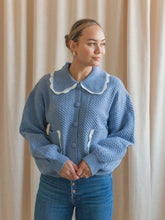 Nina Ribbed Cardigan - Sky
