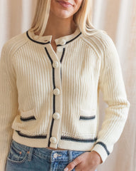 Esme Contrast Cardigan - Ivory