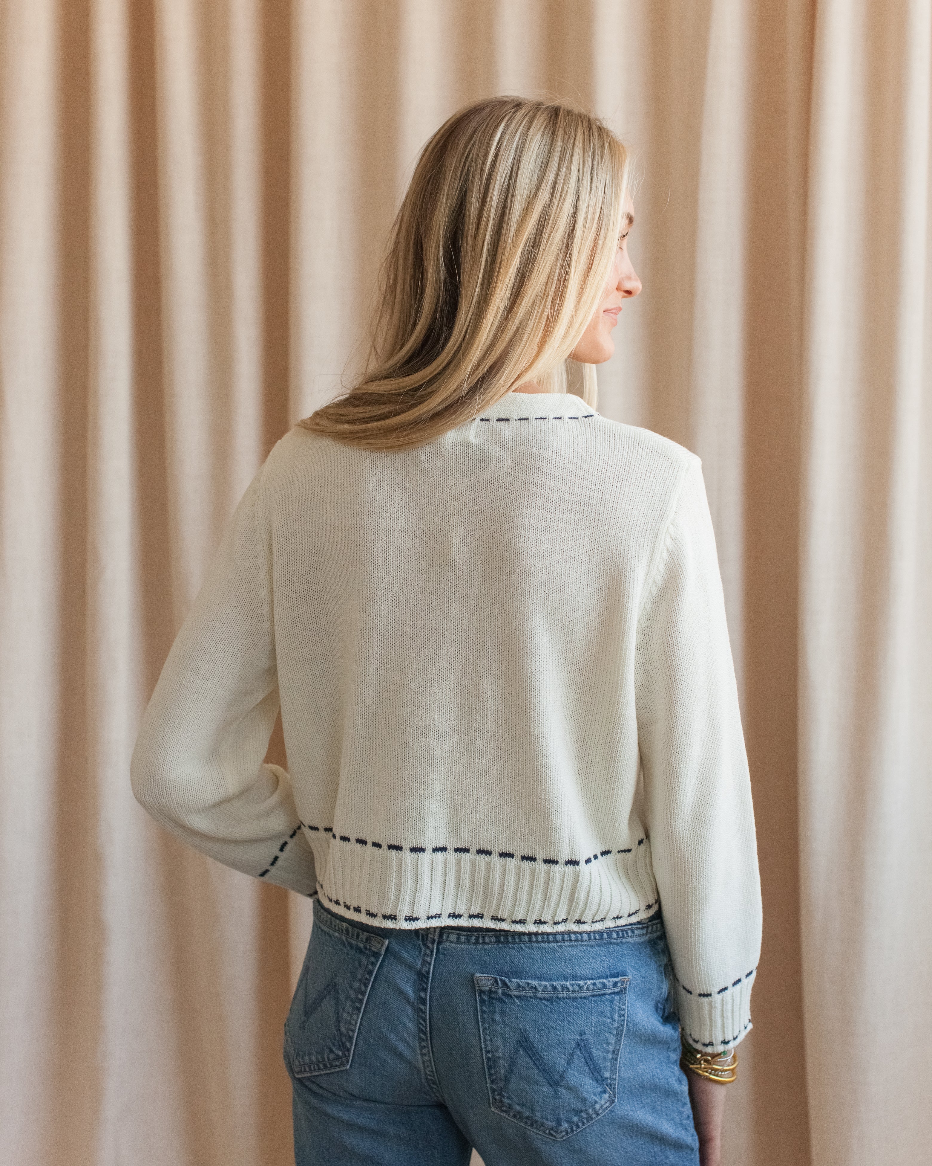 Blaire Contrast Sweater - Ivory