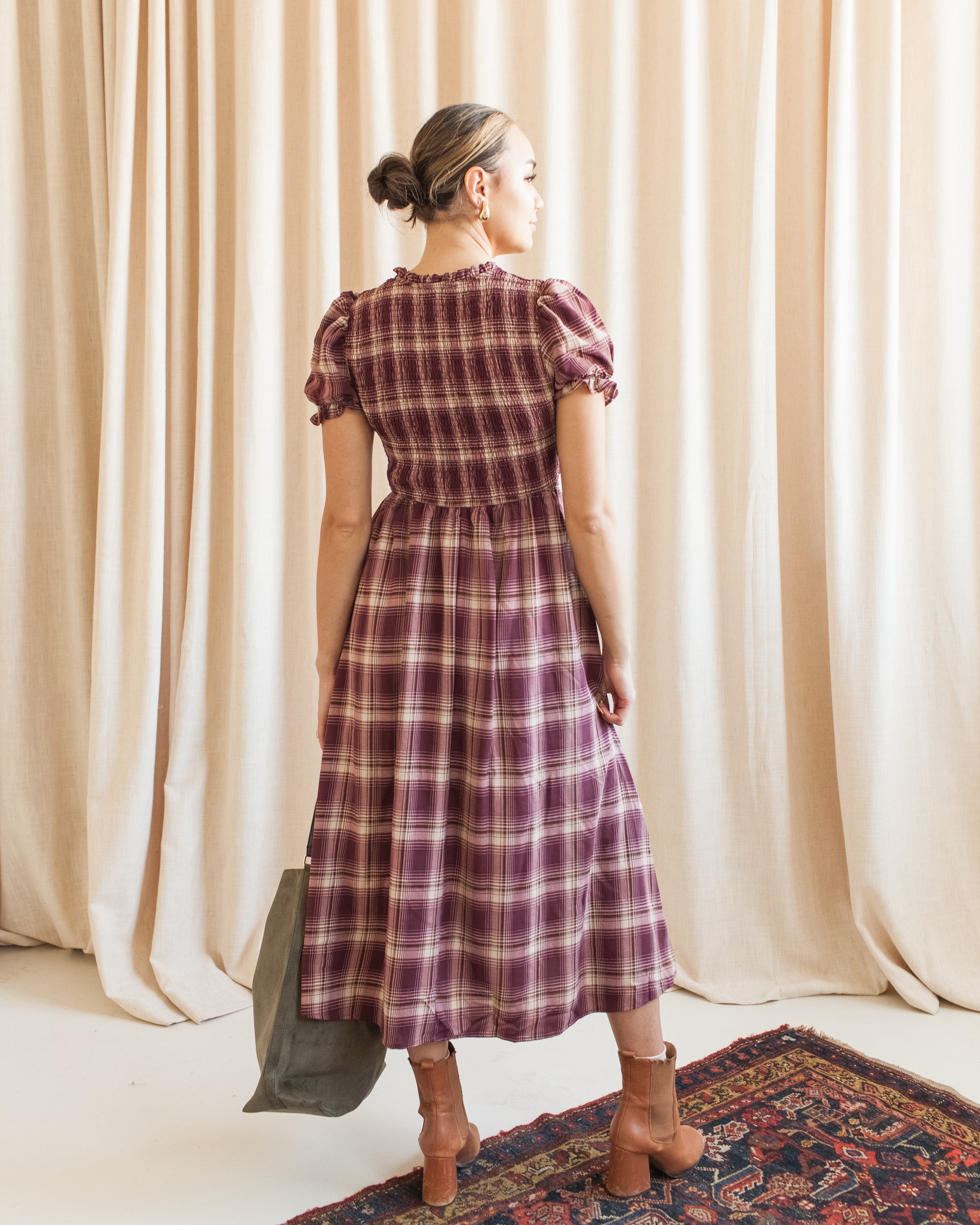 Chrissy Plaid Bow Dress