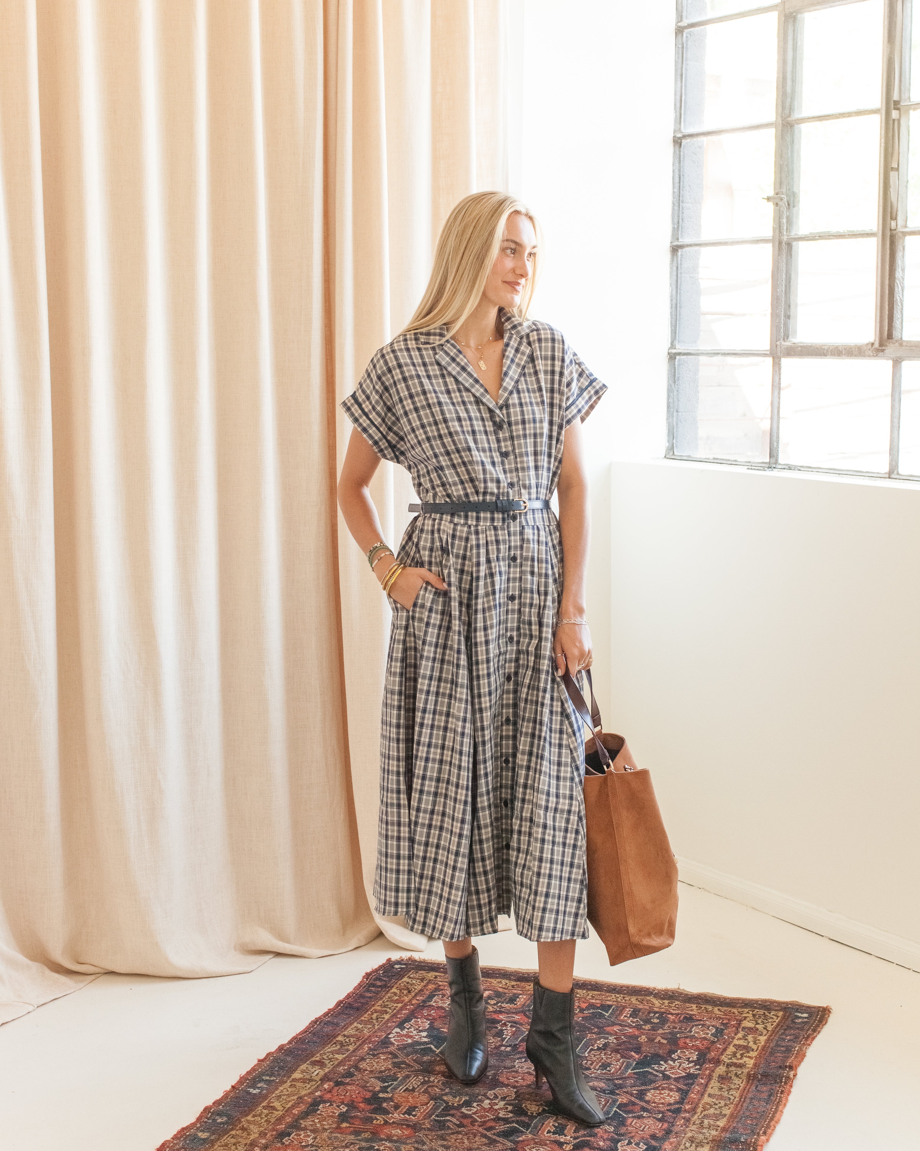 Penelope Belted Midi Dress